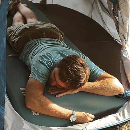INVOKER 3.15" Self Inflating Camping Sleeping Pad, Ultra-Thick Elasticity Foam Fast Inflating 4-Season Insulated Durable Camping Mat Air Mattress with Pillow, for Tent, Car, Camping, Traveling, Green