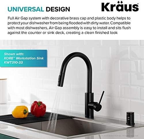 KRAUS Dishwasher Air Gap in Matte Black, KAG-1MB