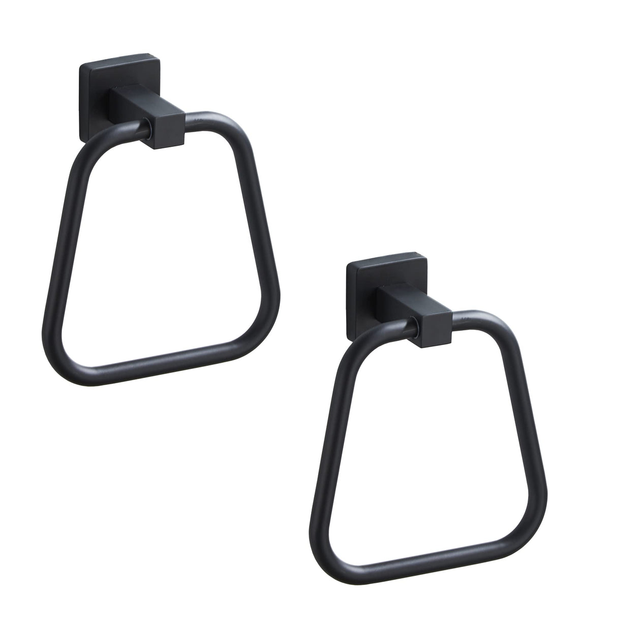 Matte Black Towel Ring for Bathroom 2 Pack, Kitchen Bath Towel Holder Hangers Wall Mount Heavy Duty Stainless Steel