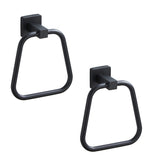 Matte Black Towel Ring for Bathroom 2 Pack, Kitchen Bath Towel Holder Hangers Wall Mount Heavy Duty Stainless Steel