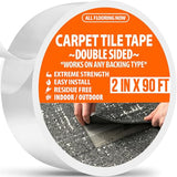 Carpet Tape Double Sided Heavy Duty Carpet Tile Tape 2inx90ft Rug Gripper Indoor Outdoor Grip Tapes for Area Rugs on Hardwood Vinyl Concrete Wood Turf Floor Adhesive Two Sided Stick