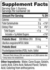 OLLY Probiotic + Prebiotic Gummy, Digestive Support and Gut Health, 500 Million CFUs, Fiber, Adult Chewable Supplement for Men and Women, Peach, 30 Day Supply - 30 Count