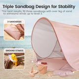 Tiny Land Baby Beach Tent – Pop Up Baby Tent with UV Protection, Portable Baby Beach Essentials, 35"x28"x32" Sun Shelter for Infants, Baby Outdoor Use (Pink)