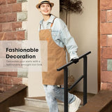 VIVOSUN Outdoor Handrail, 2 Step Stair Handrail, 26" × 36" Fits 1 to 2 Steps, Wrought Mattle Iron Handrail for Concrete Steps, Porch Steps, One-Step Assembly, Black