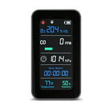 GZAIR Portable 7-in-1 Multi Gas Detector, O2 CO Gas Monitor with Temperature Humidity Air Pressure Sensors, Rechargeable Device with Data Logging and Flashlight