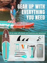 Niphean Inflatable Stand Up Paddle Board with SUP Accessories, Anti-Slip EVA Deck, 10’6’’ Inflatable Paddle Boards for Adults & Youth of All Skill Levels