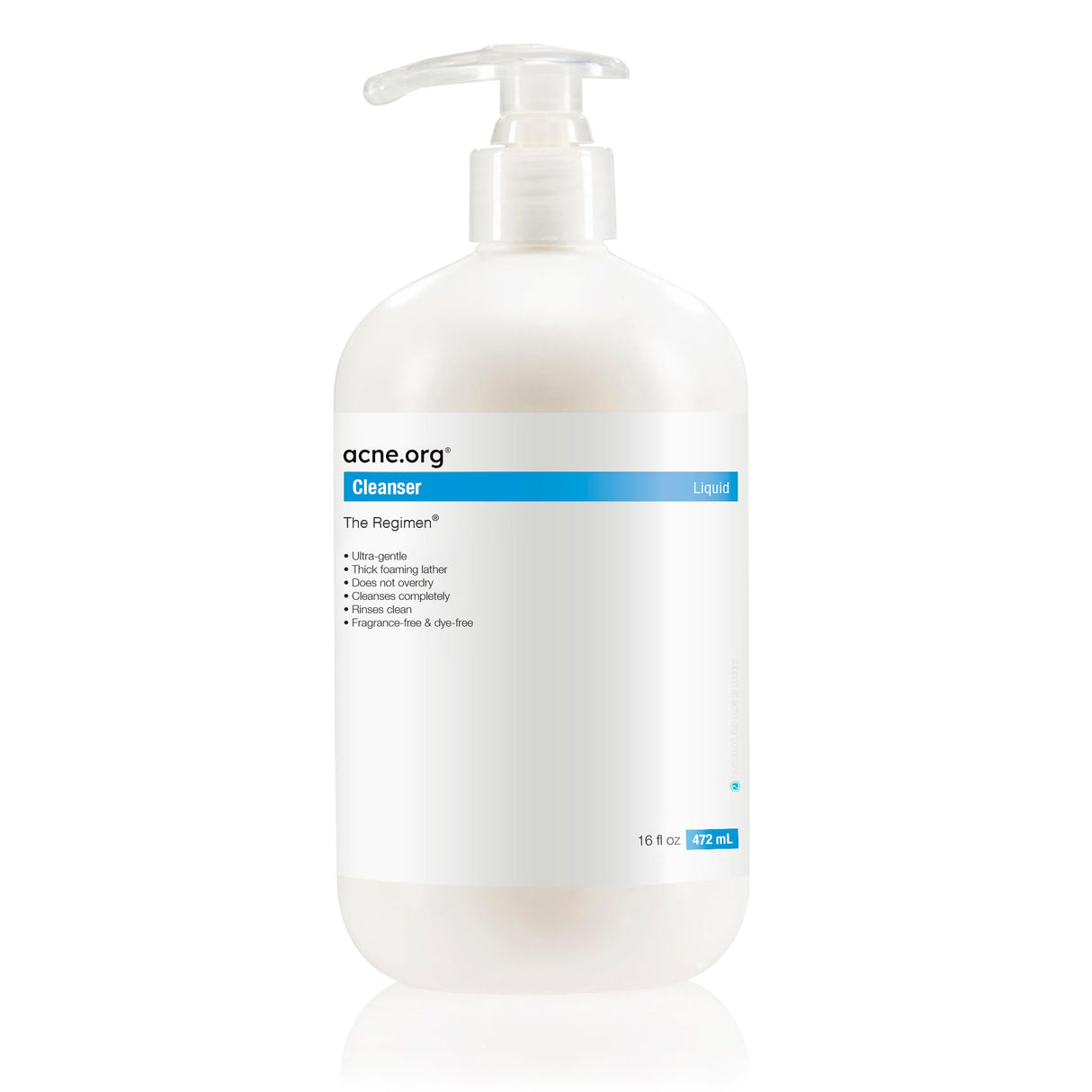 Acne.org Cleanser 16 oz. - Gentle Face Wash for Acne-Prone Skin, Now with Increased Foaming and always pH-Balanced