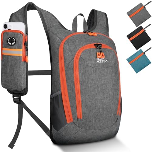 Esup 15L Small Hiking Backpack Foldable Lightweight Travel Day Pack Packable Camping Backpack for Women Men (Gray)