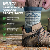innotree 3 Pack Men's Merino Wool Hiking Socks, Micro Crew Cushioned Hiking Walking Thermal Moisture Wicking Trekking Socks