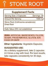 Secrets of the Tribe Stone Root 60 Capsules, 1000 mg, Responsibly farmed Stone Root (Collinsonia Canadensis) Dried Root (60 Capsules)