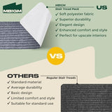 MBIGM 8" X 30" (15 in Pack) Non-Slip Carpet Stair Treads Non-Skid Safety Rug Slip Resistant Indoor Runner for Kids Elders & Pets with Reusable Adhesive - Light Gray - Carpet Pads for Stairs