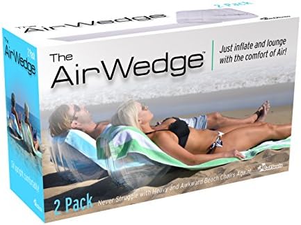 GoFloats AirWedge Inflatable Beach Chair - Relax with The Comfort of Air (2-Pack)