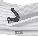 Kerf Weather Stripping Door Seal for Large Gap and Easy Installation (40 Feet, White)