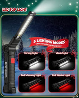 Coquimbo Tool Gifts for Men, Rechargeable LED Work Lights Grill Light with Magnetic Base 5 Modes 360° Rotate Mens Birthday Gifts for Dad Husband Grandpa Boyfriend (4 Pack Green)