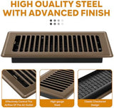 4" x 10" Floor Vent Covers Brown 4 Pack, Heavy Duty Walkable Vent Covers for Home Floor, Premium Finish, Brown