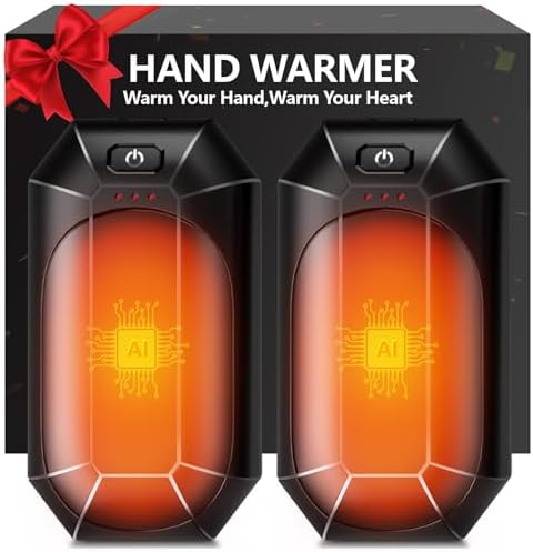 AI Hand Warmers Rechargeable 2 Pack,Portable Electric Hand Warmer Reusable,AI Hand Warmer for Outdoor Golf Hunting Camping Accessories,Warm Winter Gifts for Men Women Kids