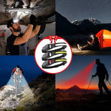 Headlamp Rechargeable 3Pack, 230° Wide Beam LED Headlamp, 7Mode Headlamps for Adults, Head Lamp with Motion Sensor, Red Light Head Lamps LED Rechargeable, Head Lights for Forehead Running Camping