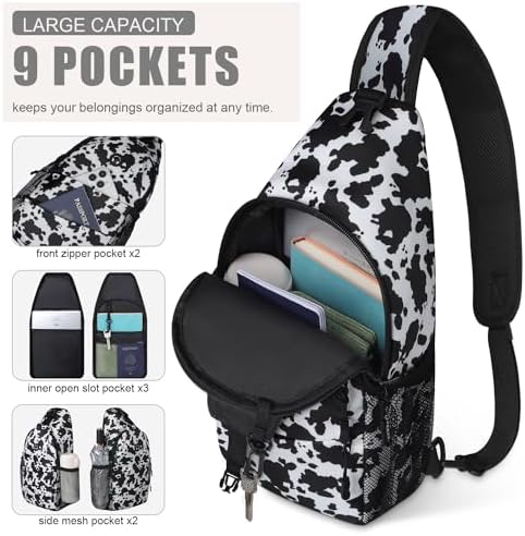 Crossbody Bags for Women Men Trendy Sling Bag Bakpack Casual Chest Bag with Convertible Shoulder Strap