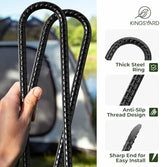Kingsyard 16 Pack Trampolines Wind Stakes-16 Inch Long, 0.4 Inch Diameter Galvanized Steel U Hook Rebar Stakes, Multi-Purpose Heavy Duty Ground Anchors for Tent, Fences, Swing, Landscape, Black