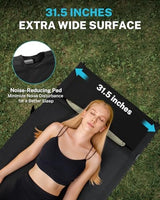 Gonex 31.5" Extra Wide Camping Cot with Premium Pillow Pocket Supports 350lbs, Portable Ultralight Folding Cot Bed for Adults Travel, Beach, Home, Sleeping (Black)