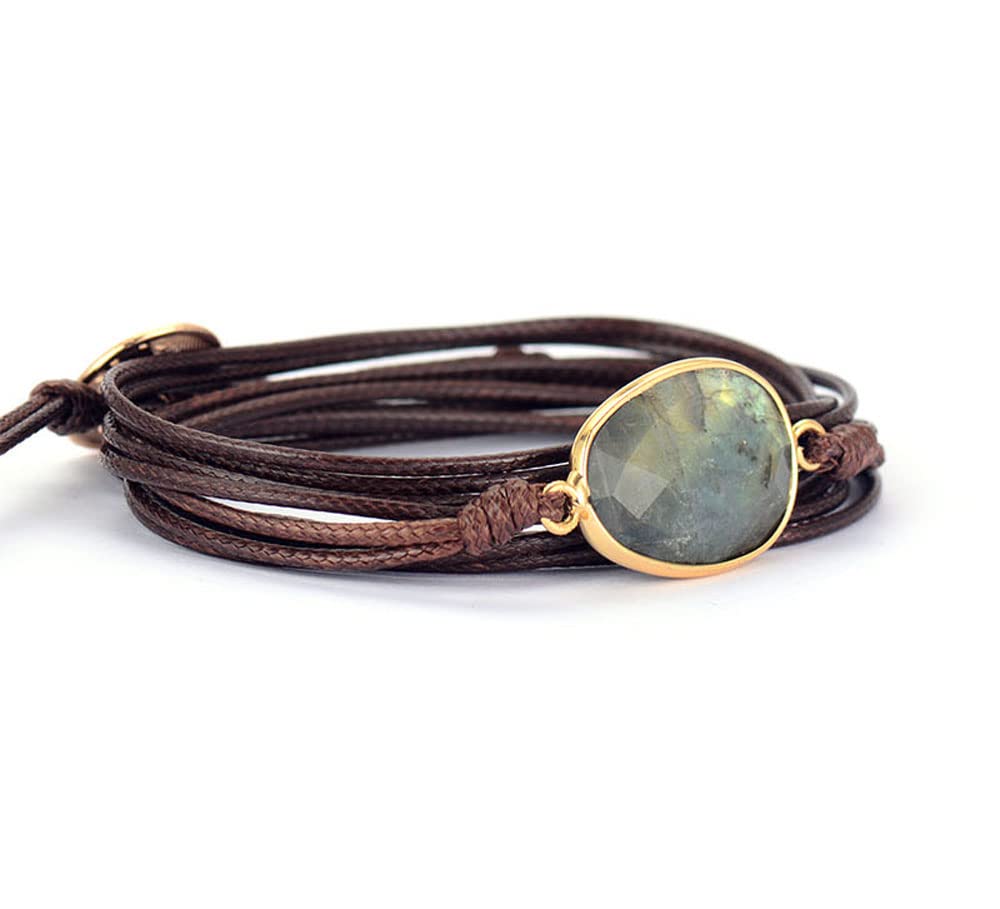 ZOSOJONA Women Wrap Bracelet Boho Natural Jasper Crystal Stone Beads Strand Bracelets