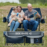 TIMBER RIDGE Fully Padded Double Camping Chair, Heavy Duty Outdoor Folding Camp Couch, Loveseat Camping Chairs Perfect for Campsites, Patio/Lawn, Soccer Games or Other Youth Sports, Supports 600 lbs