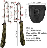 Pocket Chainsaw with Paracord Handle 36 Inches 16 Teeth Long Chain Hand Saw Fast Wood & Tree Cutting Emergency Survival Gear Best for Camping Backpacking Hiking Hunting.
