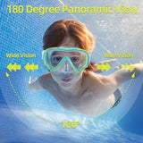 Seago Kids Swim Goggles Snorkel Diving Mask for Youth(5-15), Anti-Fog 180° Clear View