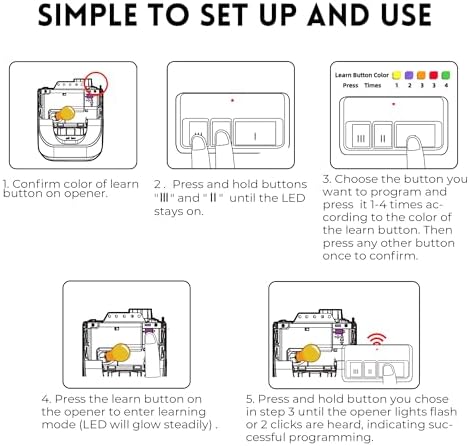 2 for Chamberlain LiftMaster Craftsman Garage Door Opener Remote 893LM 893Max 971LM Universal, Red
