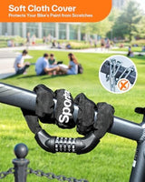 Sportneer Bike Lock: 5 Digit Combination High Security Anti Theft Bike Chain Lock - 3.2/3.6/4ft Heavy Duty Keyless Bicycle Lock for Bike, Motorcycle, Scooter, Door & Gate - 4/6mm Thick, Easy to Use