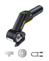 Fanttik C10 Pro BowGuide Electric Cardboard Cutter, Cordless Scissors with LED Display, 2-Speed Adjustable, Rechargeable Powerful Rotary Box Cutter with 2 Blades for Fabric, Carpet, Leather, Cardboard