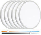 YELIOLED 6 Pack 15.8Inch 3520LM LED Flush Mount Ceiling Light, 32W Dimmable & 3000K/4000K/5000K 3CCT Seletable, Round LED Ceiling Light for Bedroom Living Room Kitchen Hallway Office, White