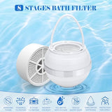 Bath Filter for Tub, Filter for Bathtub Bath Water Filter Removes Hundreds of Contaminants for Softer, Smoother Skin 2500 Gallons of Filtration, BPA Free