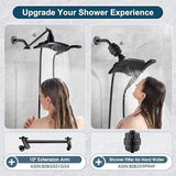 BRIGHT SHOWERS Four Spray Settings Shower Head Set Oil Rubbed Bronze and Black Finishing with 60" Long Stainless Steel Shower Hose
