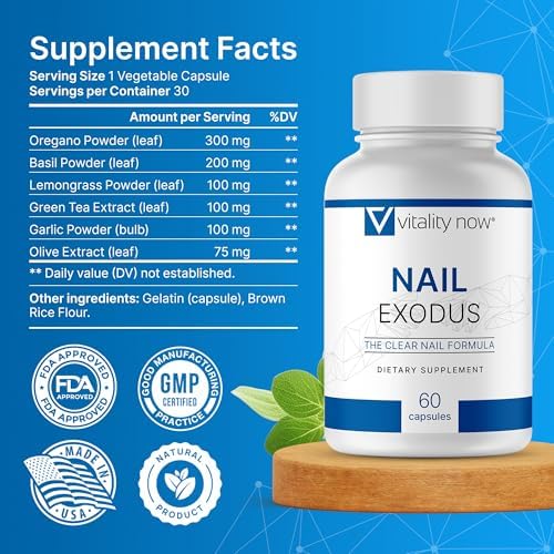 Nail Exodus - Vitality Healthy Nails - Premium Formula for Healthier Feet - 60 Capsules
