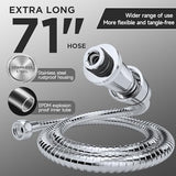 Veken [1.8gpm Eco-Flow] 11.8 Inch Rain Shower Head with 6 Modes Handheld Water Spray,Wide Showerhead Combo with Extension Arm-housewarming gifts, Dual Shower with Anti-Clog Nozzles,Silver Chrome