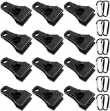 Upgrade Large Tarp Clips Heavy Duty Lock Grip - Total 24 PCs Tarp Clamps Thumb Screw Tent Fasteners with Carabiner for Camping Awnings Caravan Canopies Car Truck Swimming Pool Boat Cover Clips