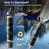 Membrane Solutions Straw Water Filter, Survival Filtration Portable Gear, Emergency Preparedness, Supply for Drinking Hiking Camping Travel Hunting Fishing Team Family Outing