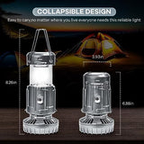Camping Lanterns with Fan,Solar Camping Fan Charging for Phone, Rechargeable LED Lanterns Camping Fans for Tents Power Outage Hurricanes Camping Gear(Silver)