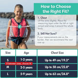 Limmys Premium Kids Swim Vest - Toddler Swim Jacket and Buoyancy Swimming Aid - Modern Design Swimming Vest for Boys, Girls and Babies - Drawstring Bag Included
