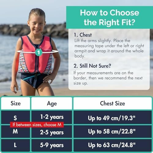 Limmys Premium Kids Swim Vest - Toddler Swim Jacket and Buoyancy Swimming Aid - Modern Design Swimming Vest for Boys, Girls and Babies - Drawstring Bag Included
