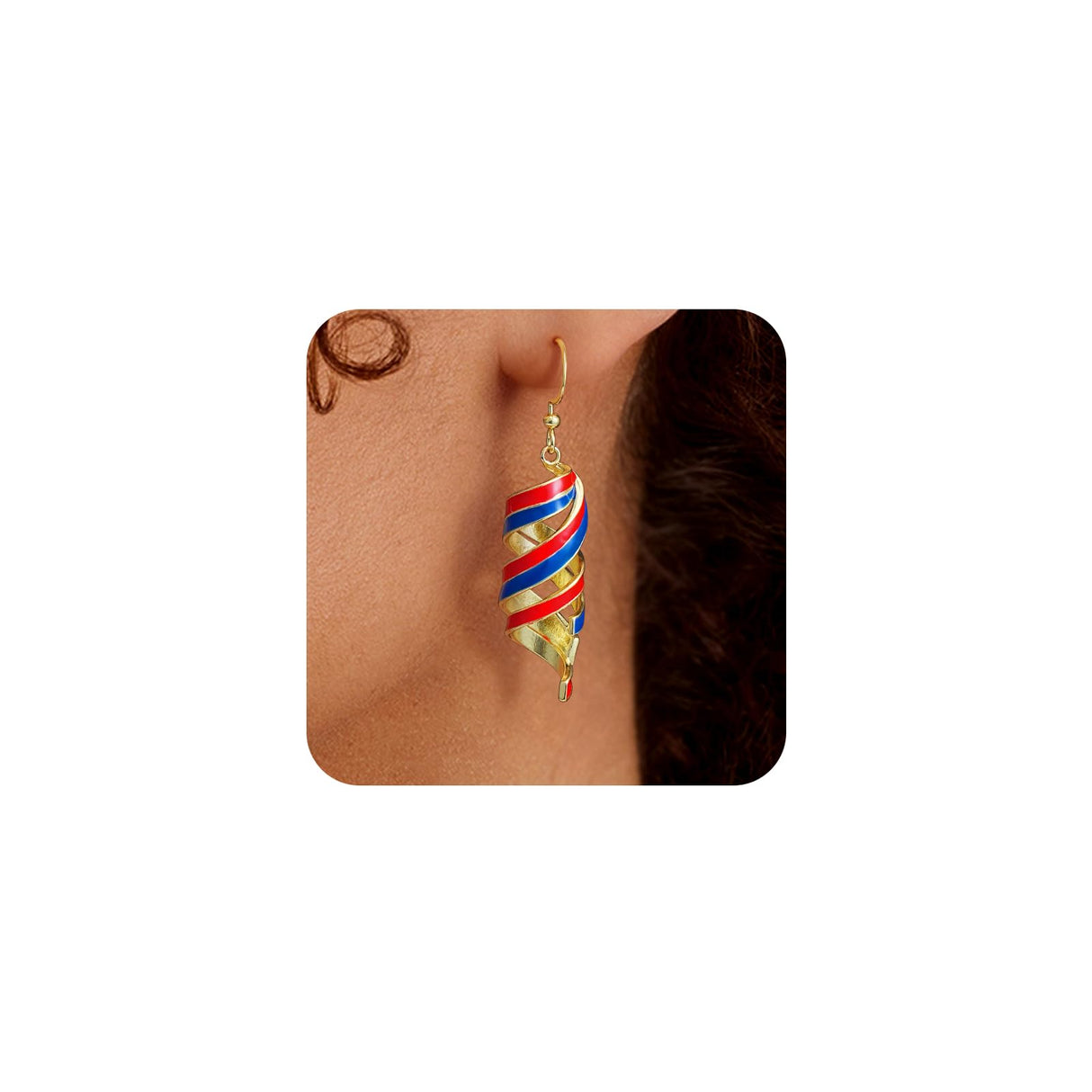 shownee Gold Dangle Patriotic Earrings for Women American Flag Red White Blue Earrings 250th Anniversary USA Merchandise 4th of july Independence Day Gifts