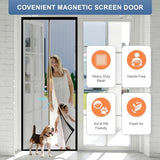 Magnetic Screen Door Fits Door Size 38" x 82", Actual Screen Size 40" x 83", Screen Door Mesh,Door Screen Magnetic Closure for Patio Door Enjoy Air Fresh-Black