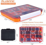 PLUSINNO Fishing Lures Baits Tackle Including Crankbaits, Spinnerbaits, Plastic Worms, Jigs, Topwater Lures, Tackle Box and More Fishing Gear Lures Kit Set, 102/302Pcs Fishing Lure Tackle