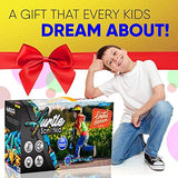 Hurtle 3-Wheeled Scooter for Kids - Wheel LED Lights, Adjustable Lean-to-Steer Handlebar, and Foldable Seat - Sit or Stand Ride with Brake for Boys and Girls Ages 1-14 Years Old