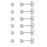 MDFUN Stud Earrings for Women Hypoallergenic Cubic Zirconia Earring 3MM