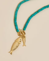 FAUTHENTICUTE Chunky Gold Fish Pendant Necklace for Women