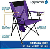 Kijaro Dual Lock Portable Camping Chairs - Enjoy the Outdoors with a Versatile Folding Chair, Sports Chair, Outdoor Chair & Lawn Chair - Dual Lock Feature Locks Position – Kawachi Purple