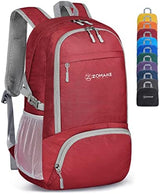 ZOMAKE Lightweight Packable Backpack 30L, Foldable Hiking Backpacks Water Resistant Compact Folding Daypack for Travel(Red)
