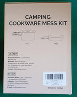 Odoland 15pcs Camping Cookware Non-Stick Lightweight Camping Pots and Pans Set with Plastic Plates Bowls Soup Spoon for Camping, Backpacking, Outdoor Cooking and Picnic